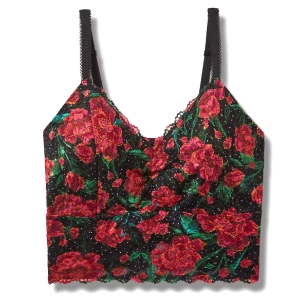 ❤️NWT VINTAGE TORRID LINGERIE - LACE LONGLINE BRALETTE - FLORAL POWER MESH - Picture 12 of 15
